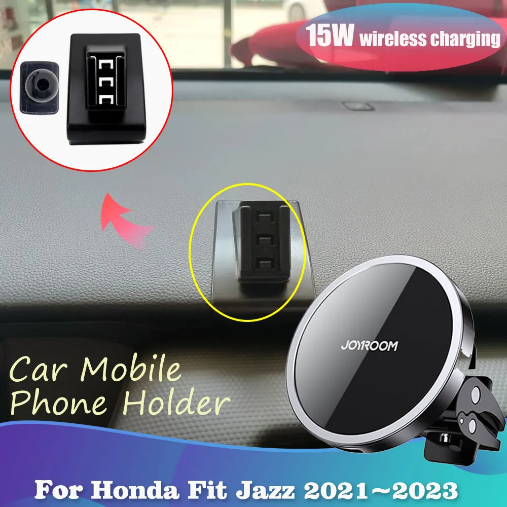 

Car Phone Holder for Honda Fit Jazz SE 4th Gen Crossstar 2021 2022 2023 Magnetic Clip Support Wireles Charging Accessorie iPhone