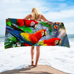 Parrot Pattern Beach Towel Color Bird for Adults Kids Large Soft Quick Dry Swimming Bath Towel Camping Tent Travel Towel Blanket