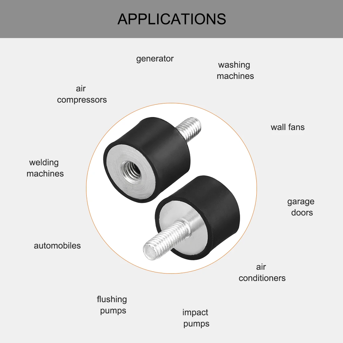 Imagem -05 - Masculino e Feminino Rubber Shock Absorber Bater Pad Damper Bobbin Mount Isolador Anti Vibração tipo vd para Bicicleta m4 m6 Rosca m8 Pcs