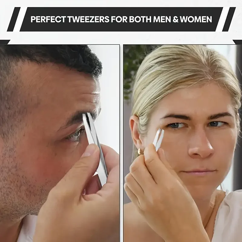 Juego de pinzas profesionales de acero inoxidable, 4 Uds., perfecto para el cuidado del depilación de cejas, férula y depilación encarnada más
