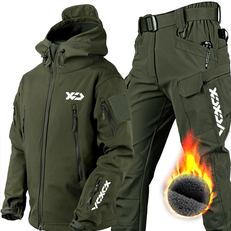 2024 novos ternos de pesca masculinos inverno ao ar livre à prova vento jaquetas térmicas roupas de pesca calças táticas à prova dwindproof água conjuntos escalada