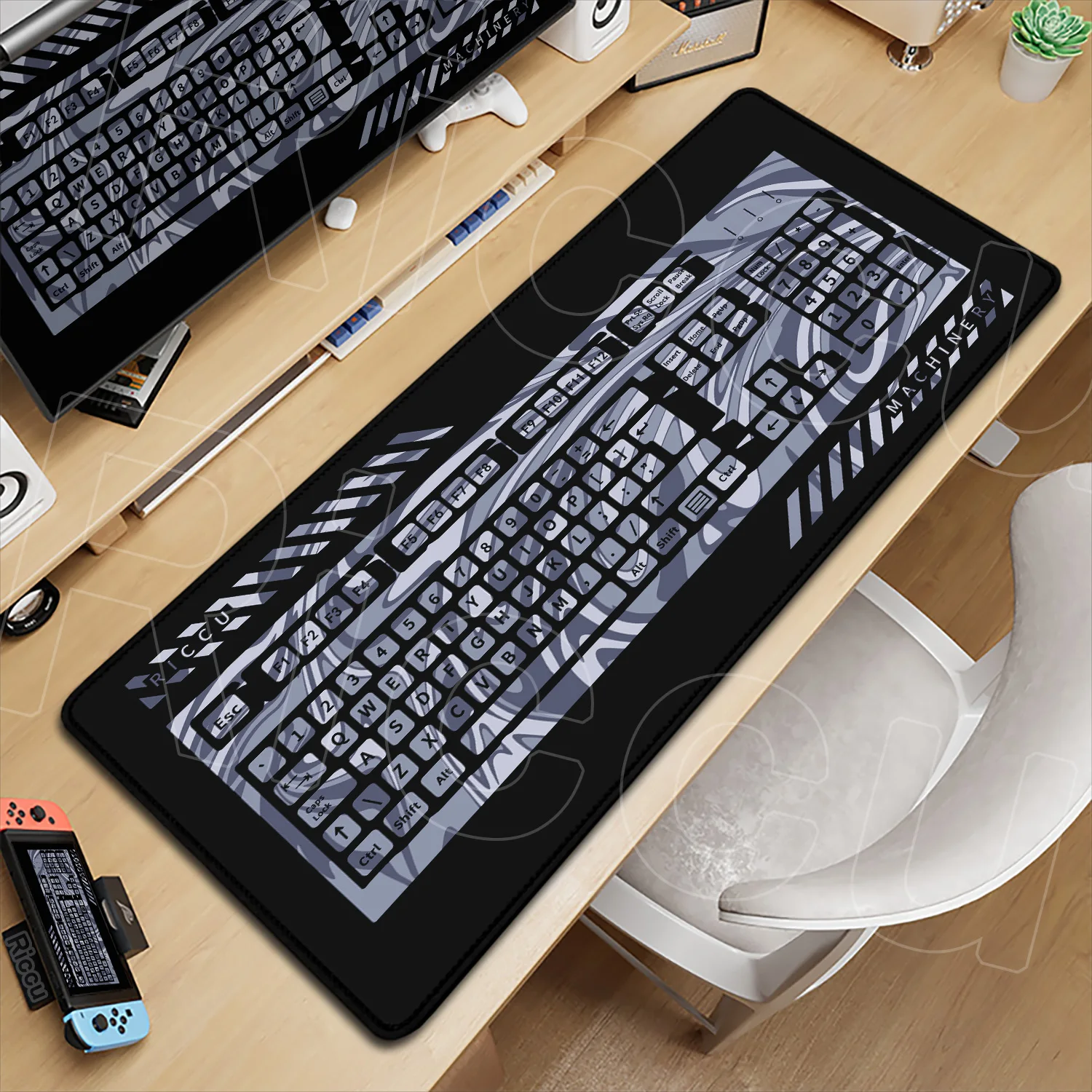 

Grey Gaming Mouse Pad 30x80cm Strata Liquid Desk Mat Big Non-Slip Rubber Game Mousepad Computer Mechanical Keyboard Art Mausepad