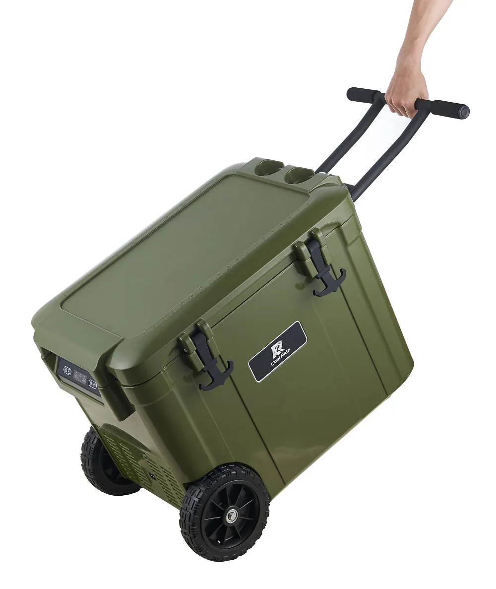 CoolRide New Fridge 55L Rotomolding Refrigerator Trolly  with Wheels, Oversized Wheels Reduce Gravity the 