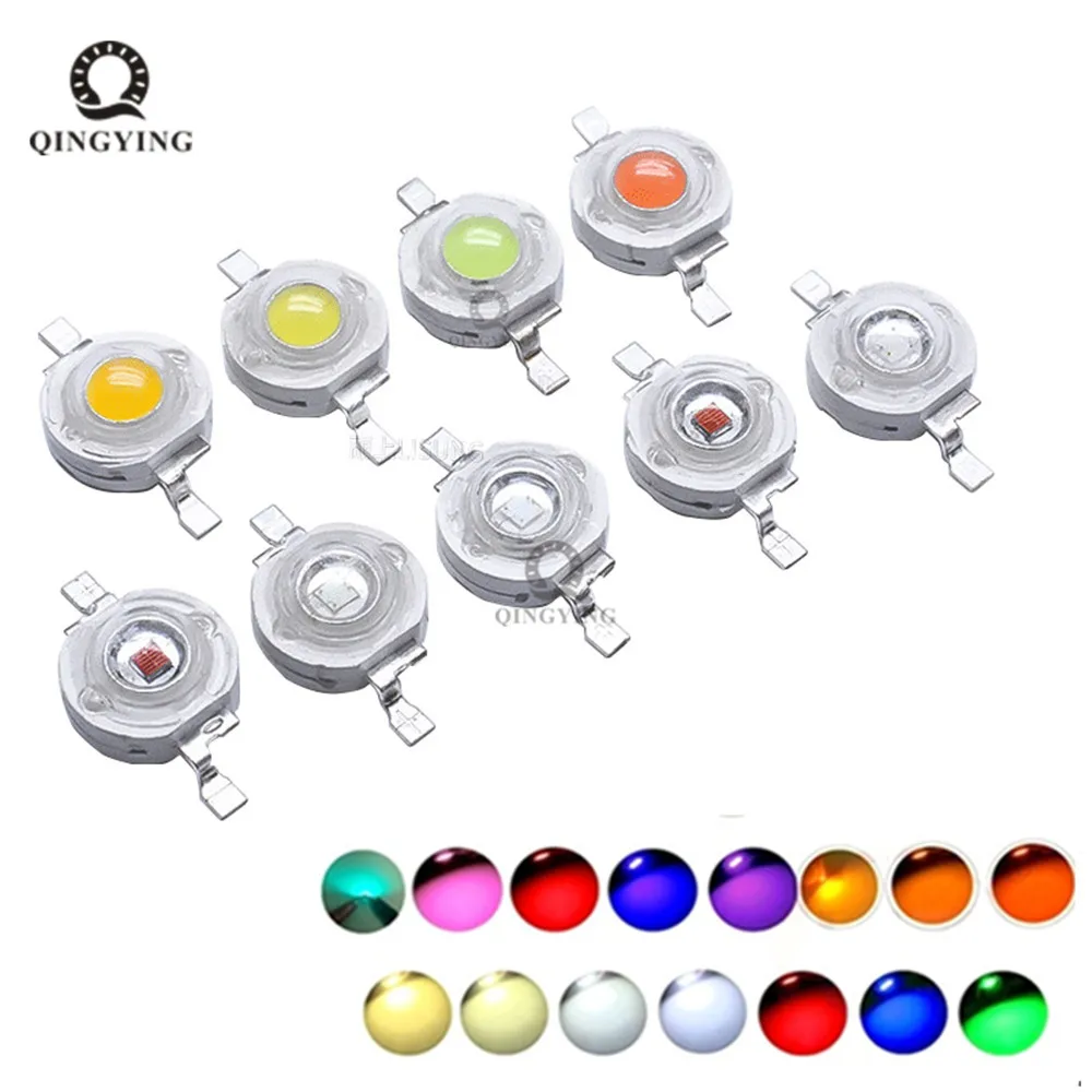 20-100 sztuk najlepszy wysokiej jakości miedź LED układ Epistar 1W 3W diody LED o wysokiej mocy czerwony zielony niebieski żółty naturalny biały ciepły biały Chip
