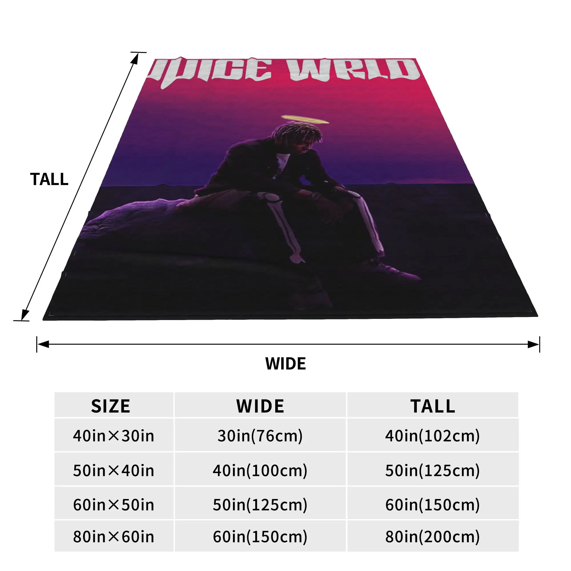 Juice Music Wrld The Party Never Ends Blanket Warm Fleece Sofa Throw Blanket for Home Bedroom Office Throws Bedspread Quilt
