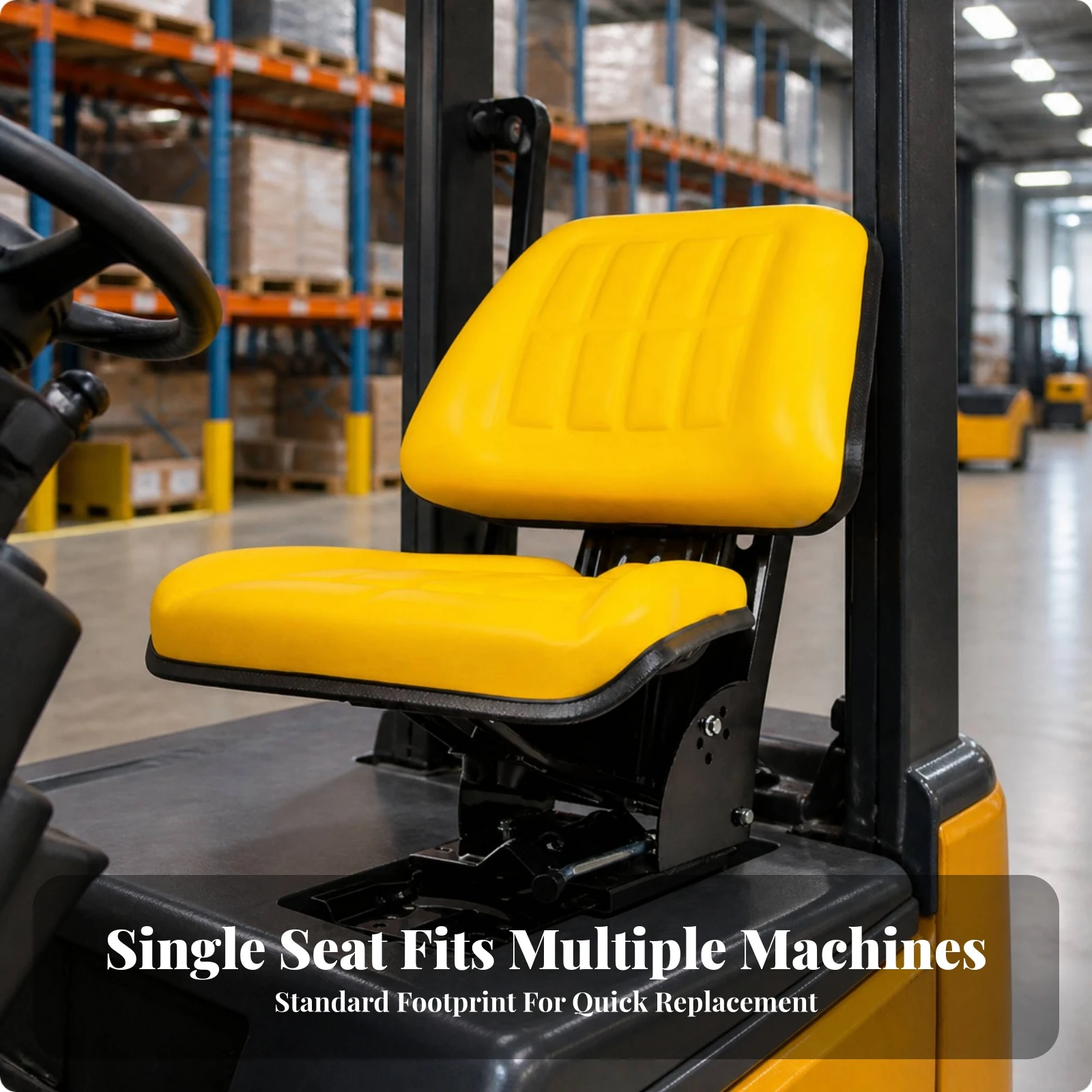Vibration-Dampening Seat Adjustable Tractor Seat Universal Padded for Equipment Operators, Tractors, Forklifts