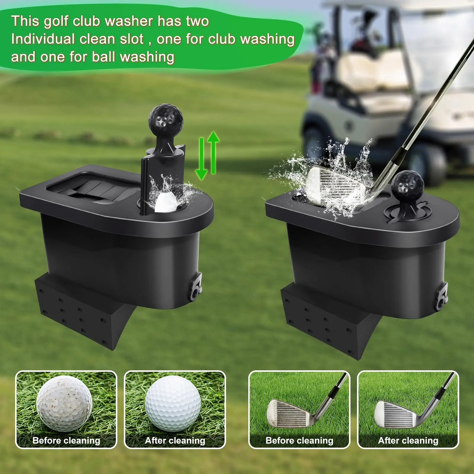 

Universal Golf Ball Cleaner & Club Head Washer Kit for Yamaha, for EZGO,for Club Car, for Advanced EV, for Star EV Golf Cart