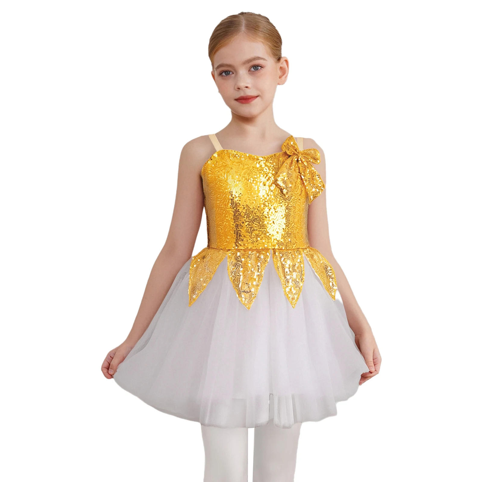 

Halloween Angel Princess Tulle Dress Costume Shiny Sequins Puffy Dress for Themed Parties Masquerade Birthday Dress