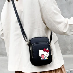 HelloKittys-Bolsos cruzados de Anime para mujer, bandolera de hombro femenina para teléfono móvil, bolsos de gran capacidad, bolso de pecho para mujer, moda