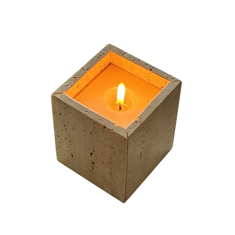 

Пустой натуральный травертин, подсвечник, подсвечник для хранения ювелирных изделий, мини-диффузор с цветочным ароматом, украшение для дома, комнаты, декор, свечи