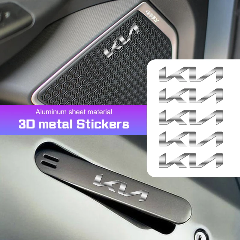 Pegatinas de Metal 3D para coche KIA Rio K5 K3 Sportage Ceed Sorento Picanto Stinger Soul K4, pegatina para manija de puerta, accesorios decorativos