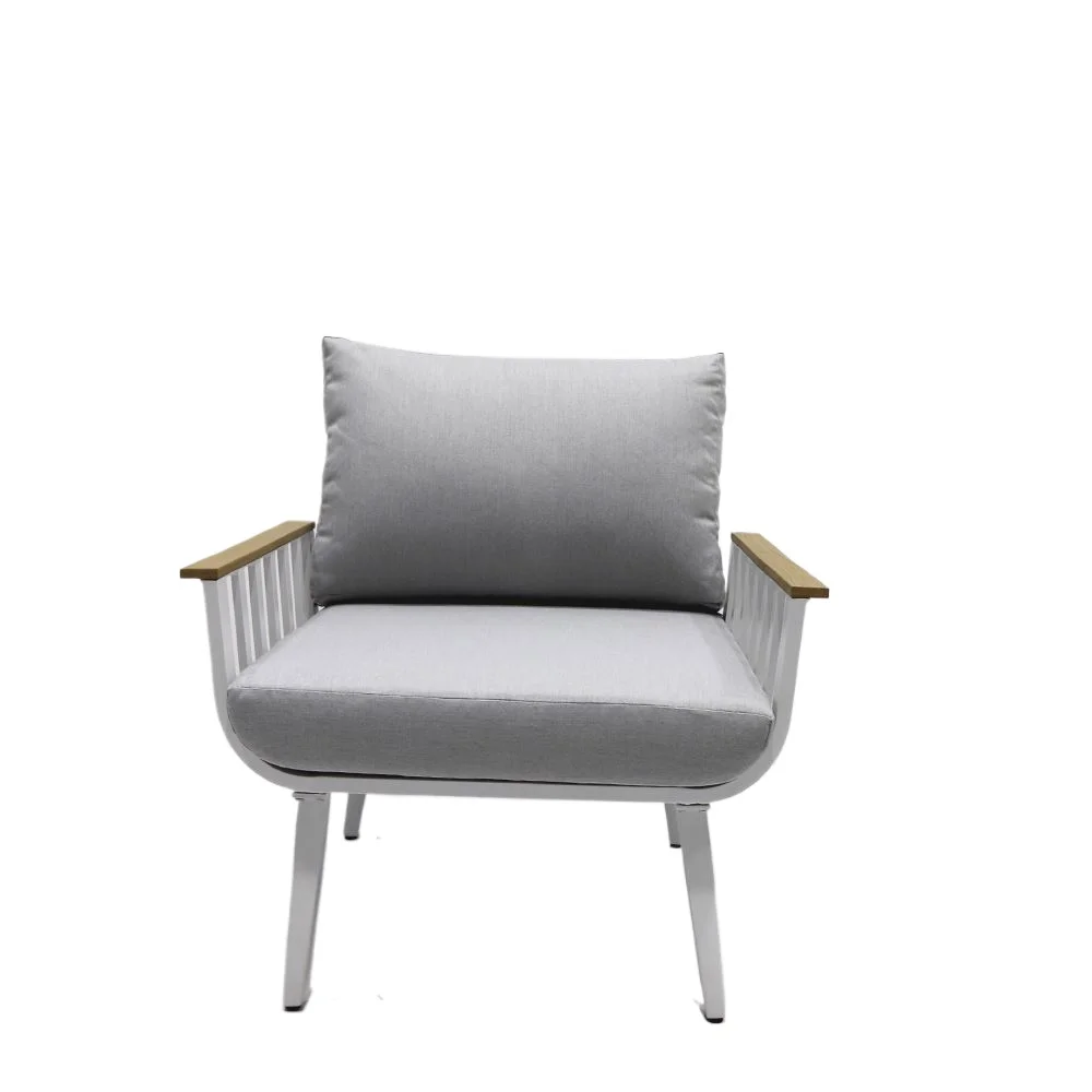 

Luxury garden lounge outdoor sofa set aluminum waterproof leisure plastic wood arm sofa for waterside