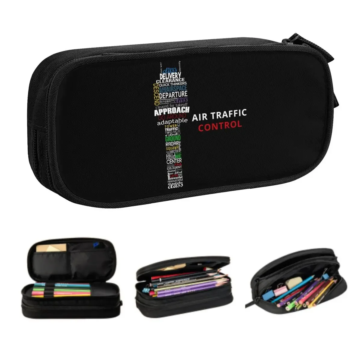 Custom Air Traffic Controller Cute Pencil Case Boys Gilrs Large Capacity Pilot Air Fighter Pencil Box Students Stationery