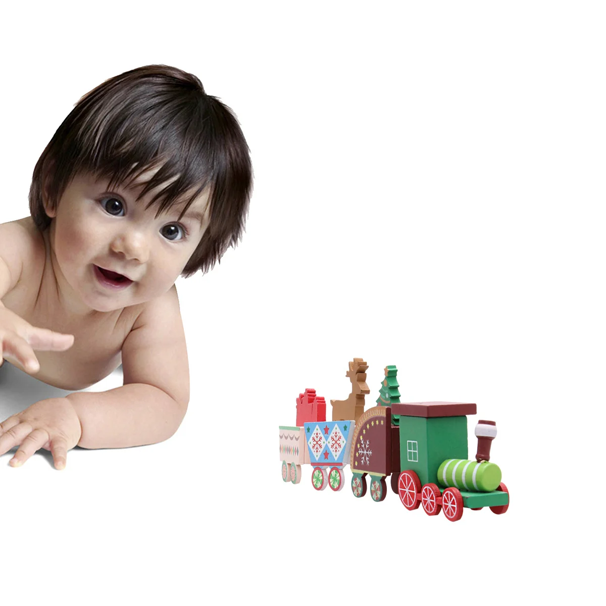 

Xmas Themed Trains Decoration Decorations Christmas Desktop Ornaments Elements Wooden