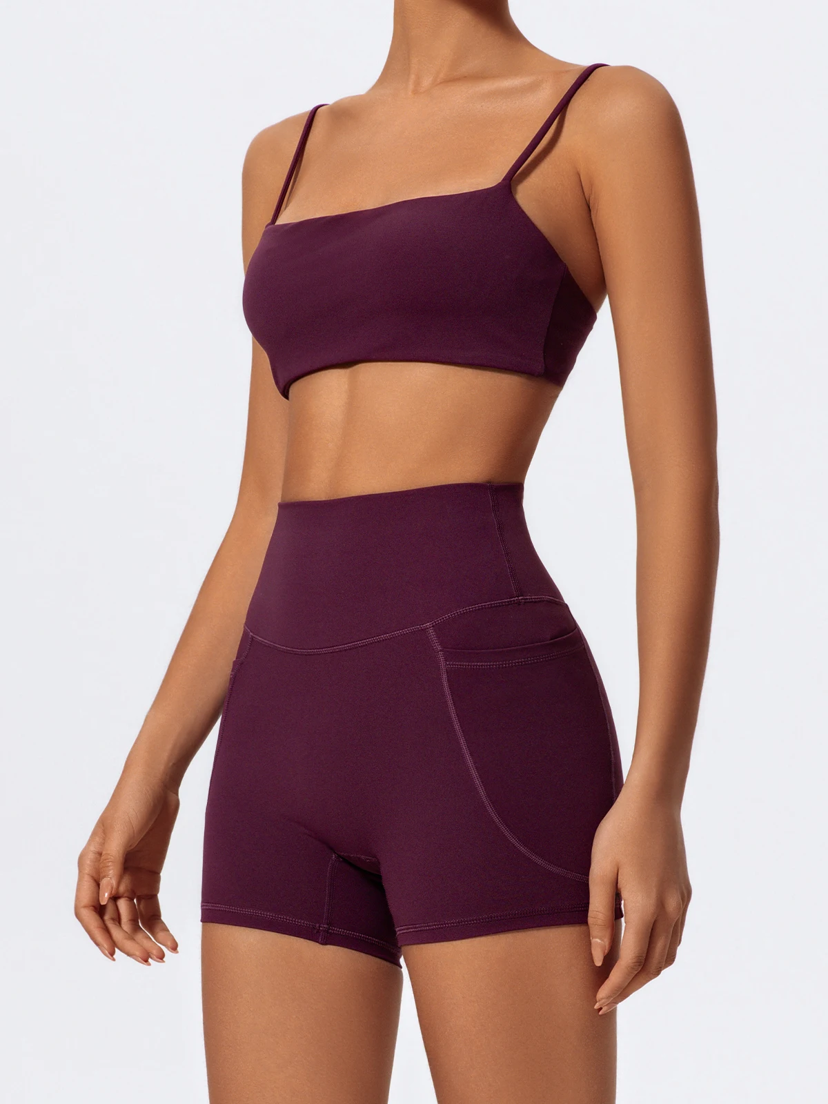 Sommer Damen Zweiteiliges Fitness-Set, Sport-BH und Shorts, Schnelltrocknende Yoga-Kleidung, Sport-BH-Anzüge – Detail 15
