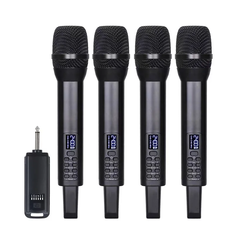 

Universal Wireless Microphone 2.4G Professional Stage Performance Mixer Karaoke Speaker Reverb High And Low Bass Moving Coil Mic