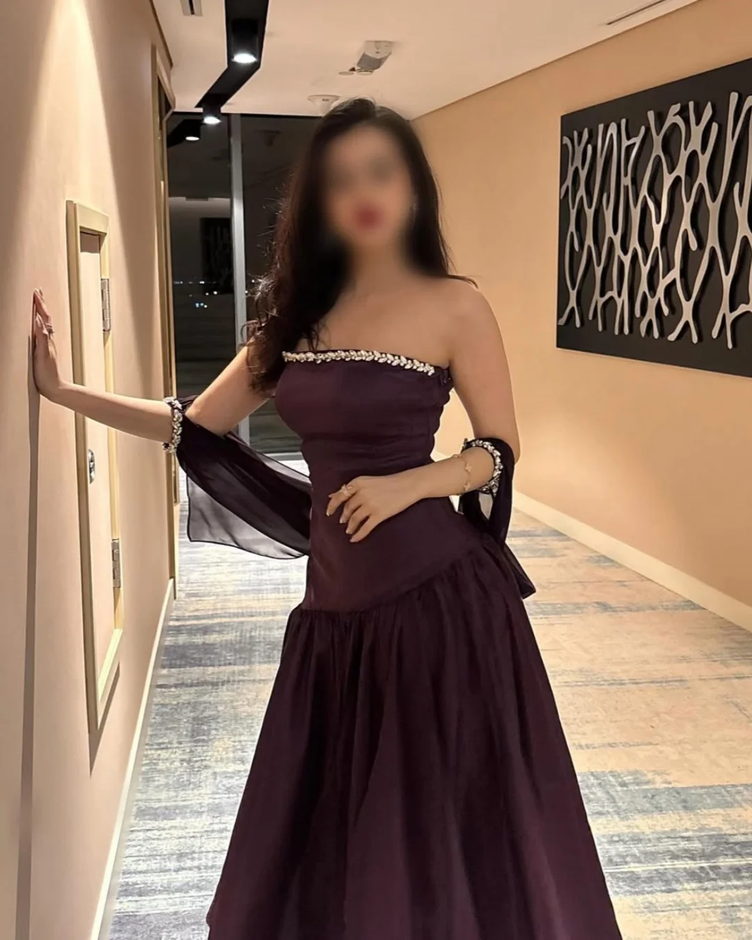 

Customized Strapless Prom Dresses Sleeveless Pleated Beadings Evening Dresses Floor Length Party Dresses