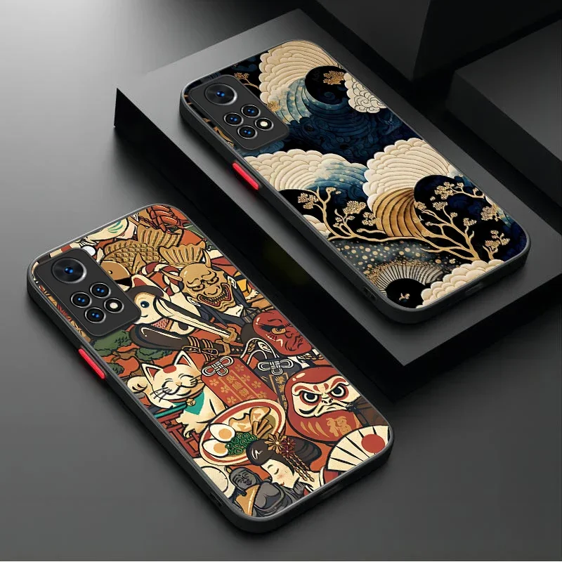 Case For Xiaomi Redmi Note 13 12 Pro Plus 4G 5G 12S 11S 11 10 10S 9 9S 8 Redmi 12 13 13C 12C A3X Japan Ukiyo-e Samurai Sea Wave