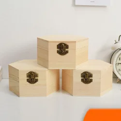 Fashion Gift Box Simple Portable Diy Hexagon Shaped Wood Jewelry Box High Quality Convenient Wedding Holder Jewelry Display New