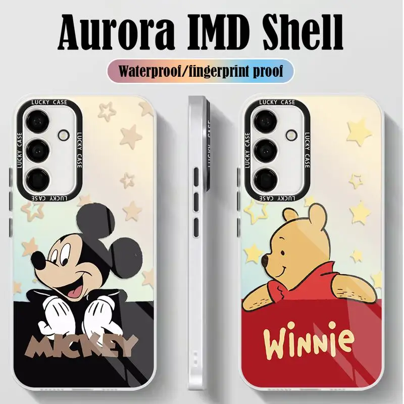 Mickey Mouse Winnie Saisy Duck Phone Case for Samsung Galaxy A55 A54 A53 A15 A13 A14 A72 A34 A35 A24 A50 Iridescent Funda