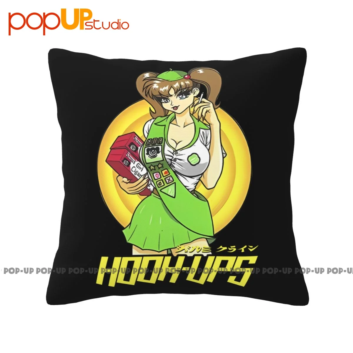 Sleep Hook Ups Skateboard Scout Girl Cigar Pillowcase Throw Pillow Cover For Sofa Skin Care Anti-Bacterial