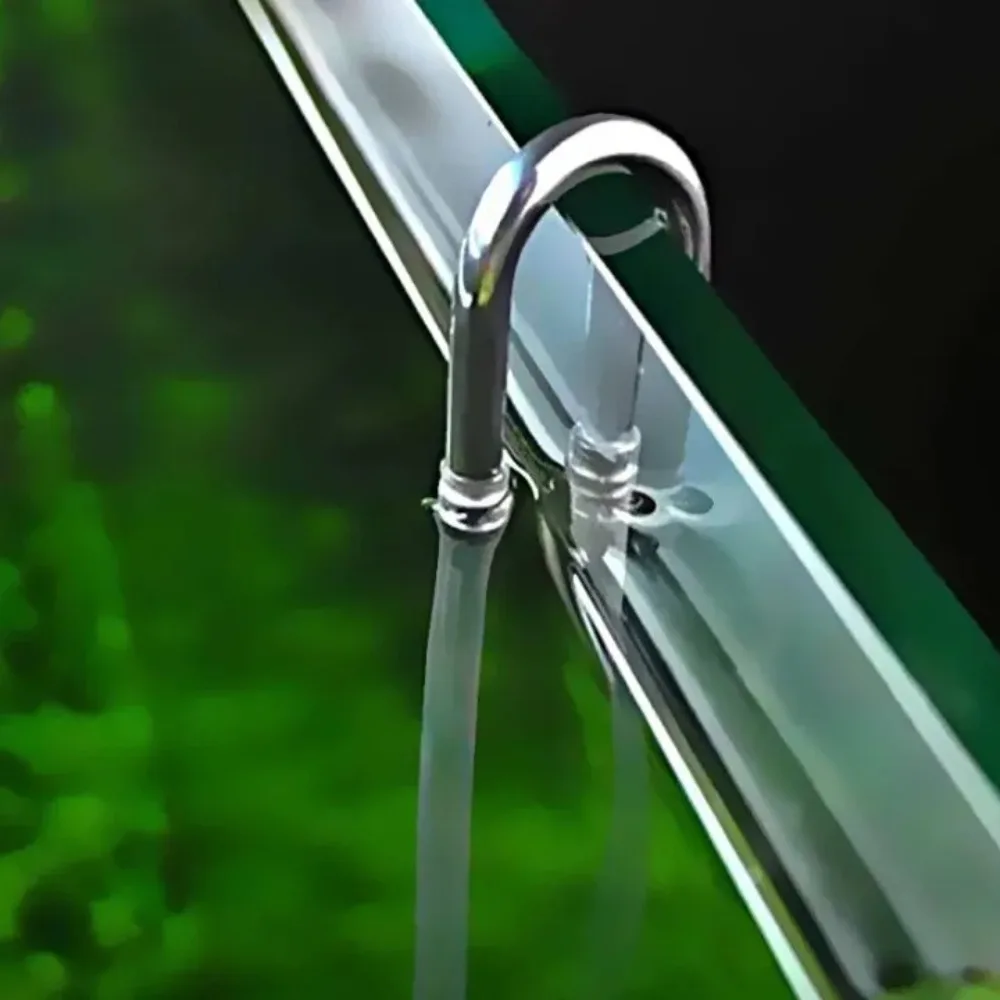 U Shaped Stainless Steel Tube Hardware Brackets Aquarium Fish Tank CO2 Connector Aquarium Air Tube Connector Fish Tank Supplies