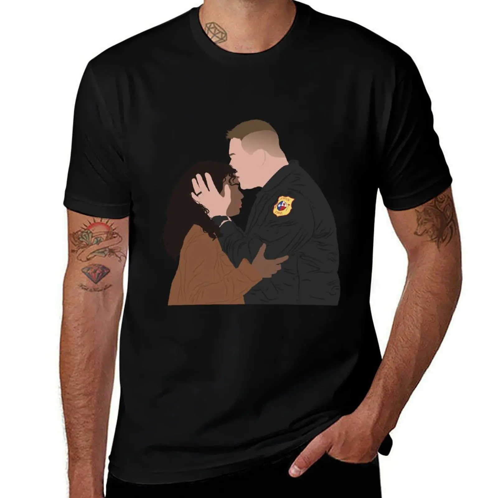 

Judd kissing Grace forehead T-Shirt basketball graphic tees blanks mens designer t shirt