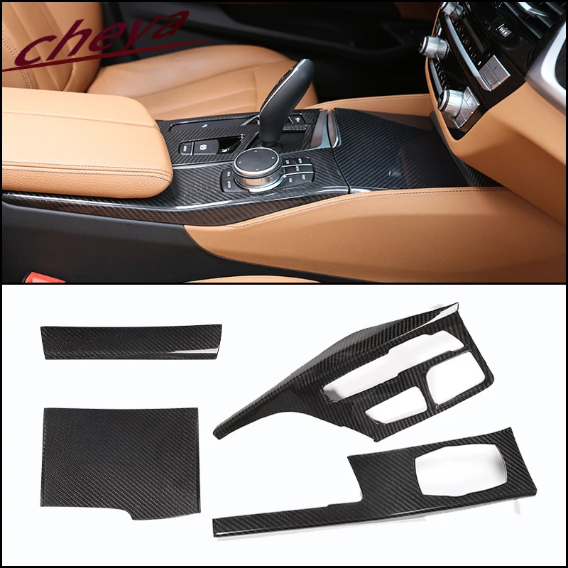 

Real carbon fiber Central control mode gear panel decorative cover For BMW 5 Series 6 Series GT G30 G31 G32 2018-2022 LHD