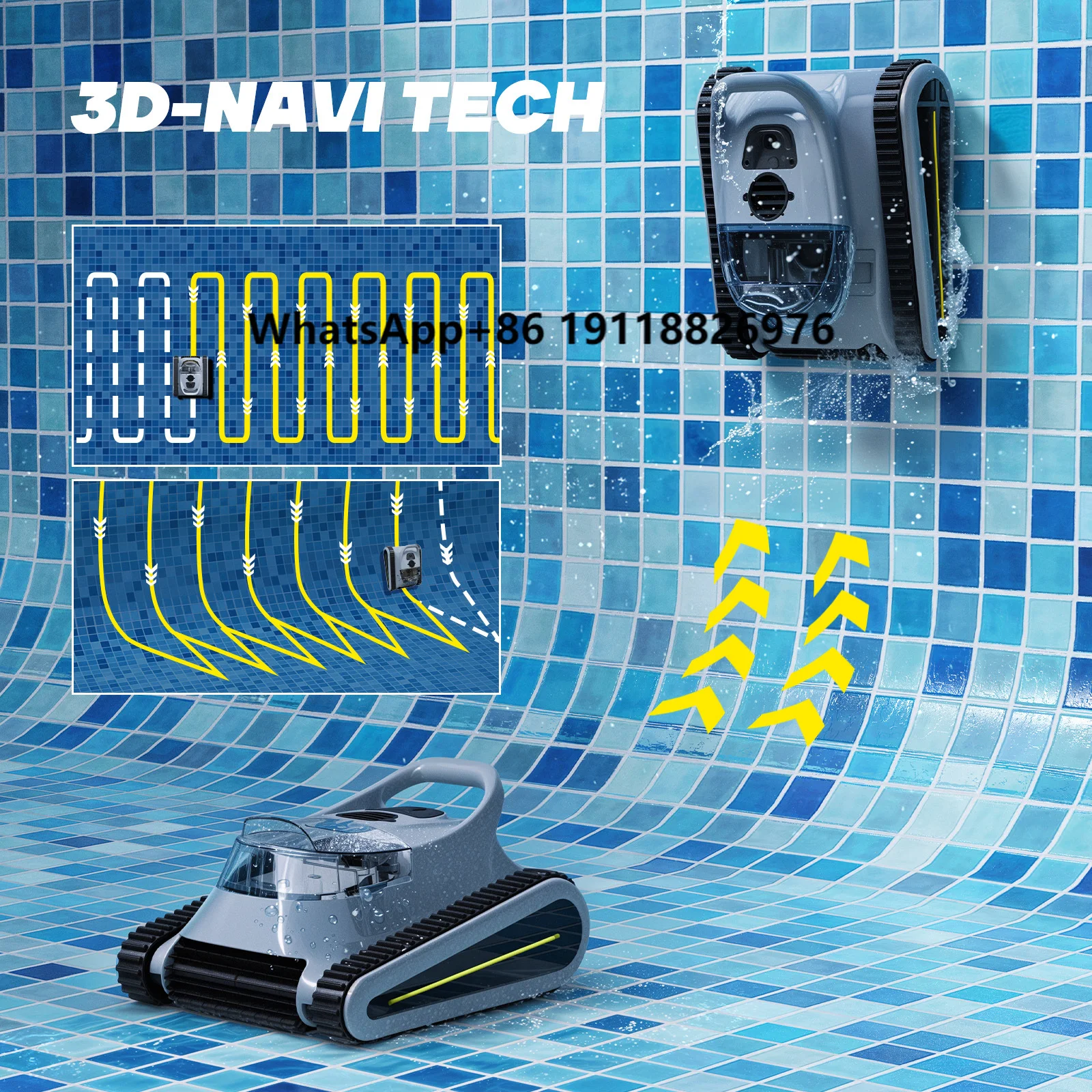 

Smart Control Cleaning Cordless Vacuum Wall Mounted Automatic Pool Swimming Accessory Robotic Cleaner Robot