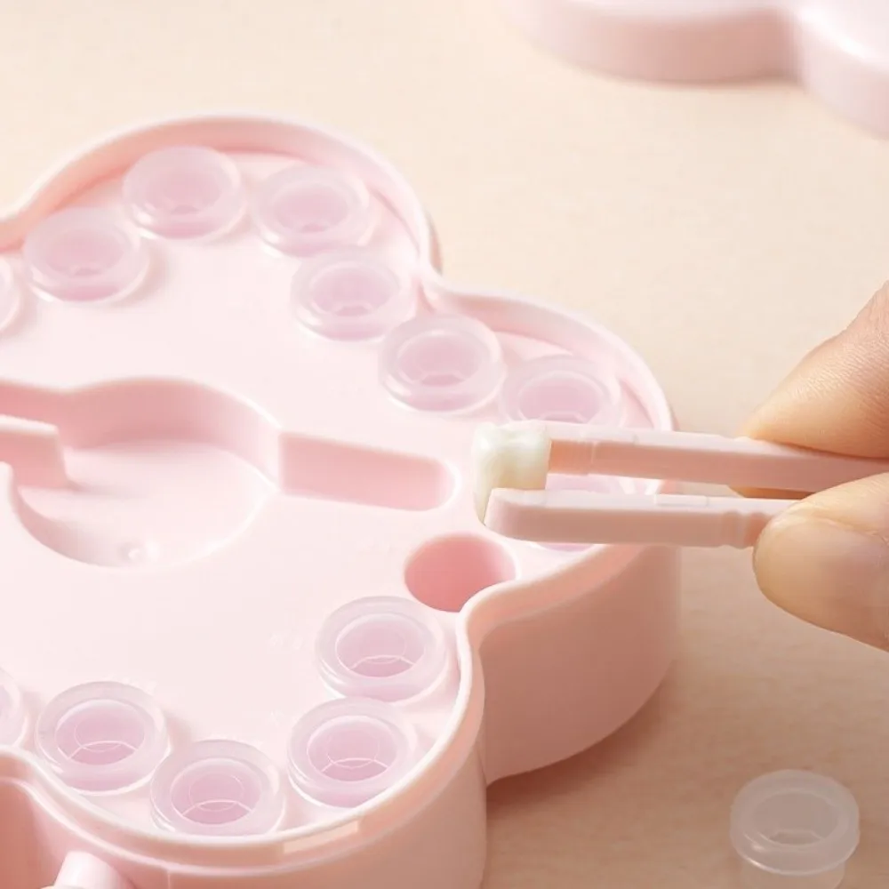 Cartoon Teeth Storage Box Compartment Drop Resistant Baby Teeth Keepsake Box Flower Shape with Tweezers Collection Box
