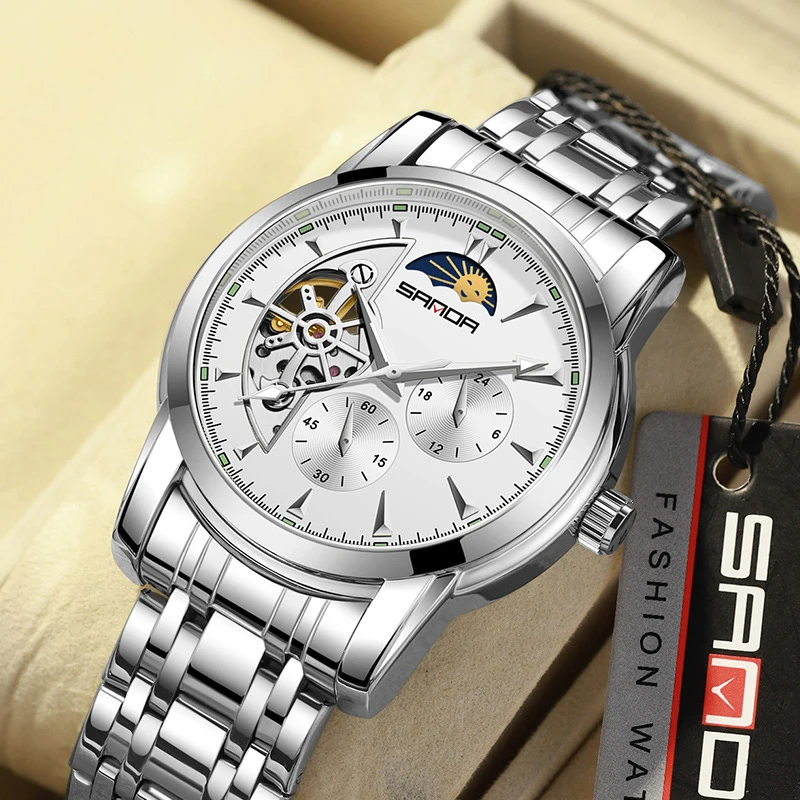 

UTHAI M32 New Trendy Men watch Moon Phase Star Hollow Tourbillon Luminous Fully Automatic Mechanical Watch，watches for man