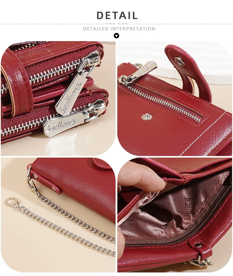 Baellerry Neue Damen-Geldbörsen mit großem Fassungsvermögen, Namengravur, kurzer Kartenhalter, Damen-Geldbörse, Doppelreißverschluss, Münztasche, Geldbörsen für Mädchen – Detail 25