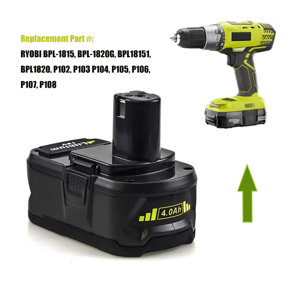 Ryo 18VB P100 P102 P103 P104 P105 P107 P108 P122 BPL-1815 BPL1820 BPL-1820G BPL18151 BID-1801M Drill Tool Li-Ion Battery Pack