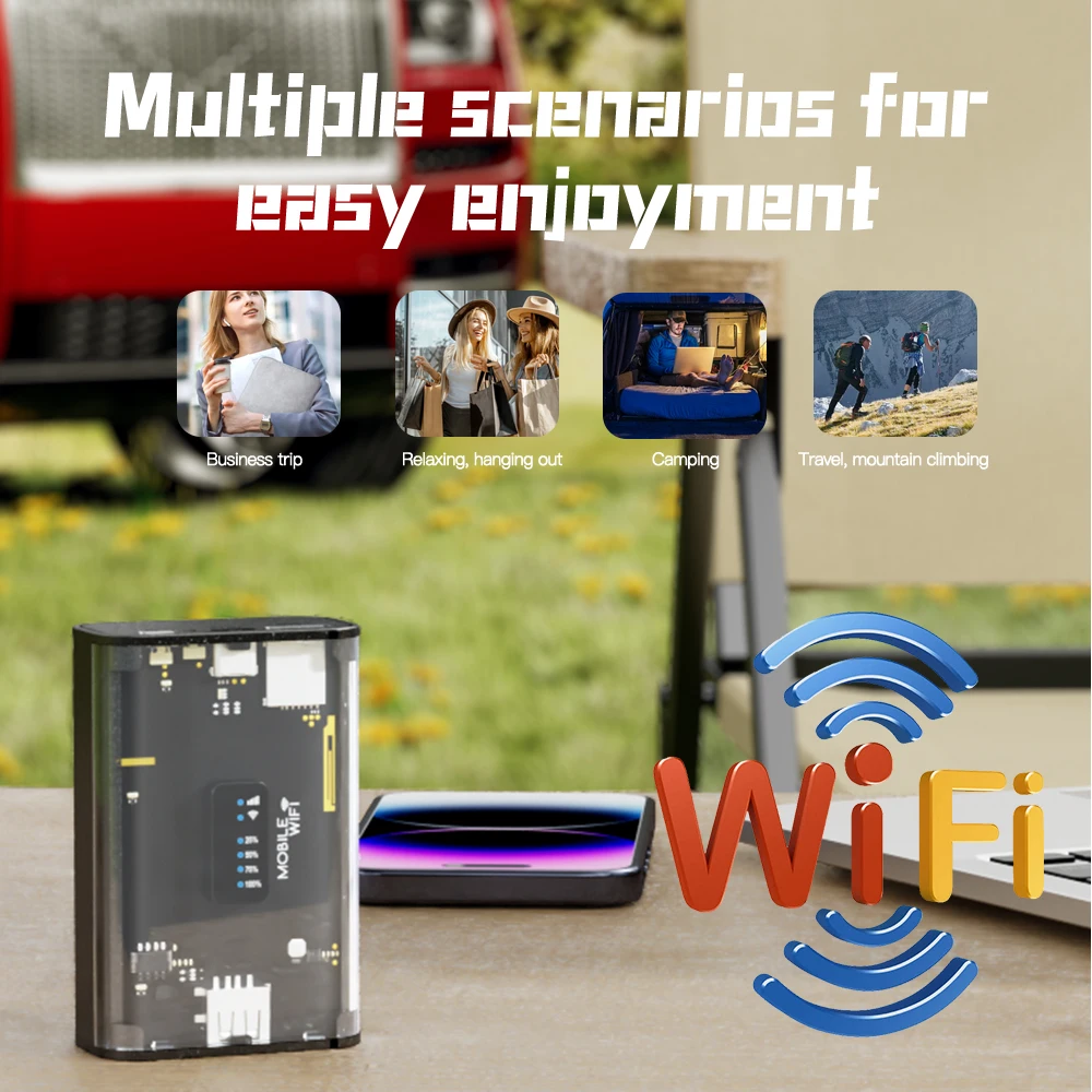 TIANJIE MF305 Mifi With Wifi Hotspot,SIM Card Mobile Wifi,5000mAh 4G Portable Wifi Router,150Mbps High Speed for Global Journeys