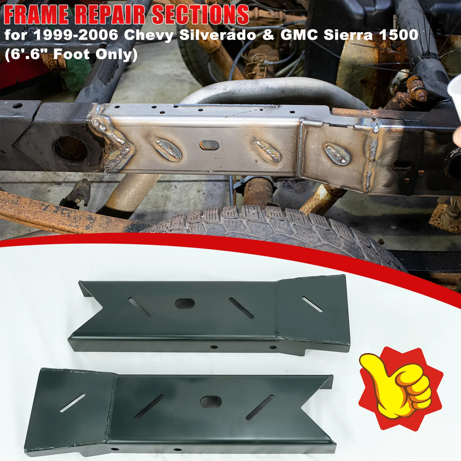 

Rear Frame Repair Section for 1999-2006 Chevy Silverado &GMC Sierra 1500 6'. 6"