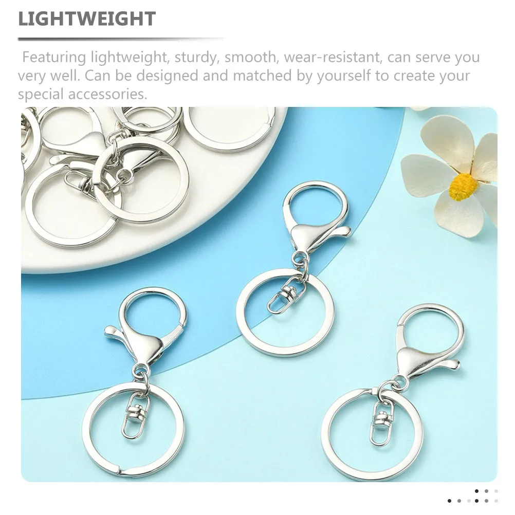10Pcs Keychain Making Supplies Metal Key Chain Clips Hooks for Craft DIY Projects Secure Key Storage Lightweight Sturdy Design