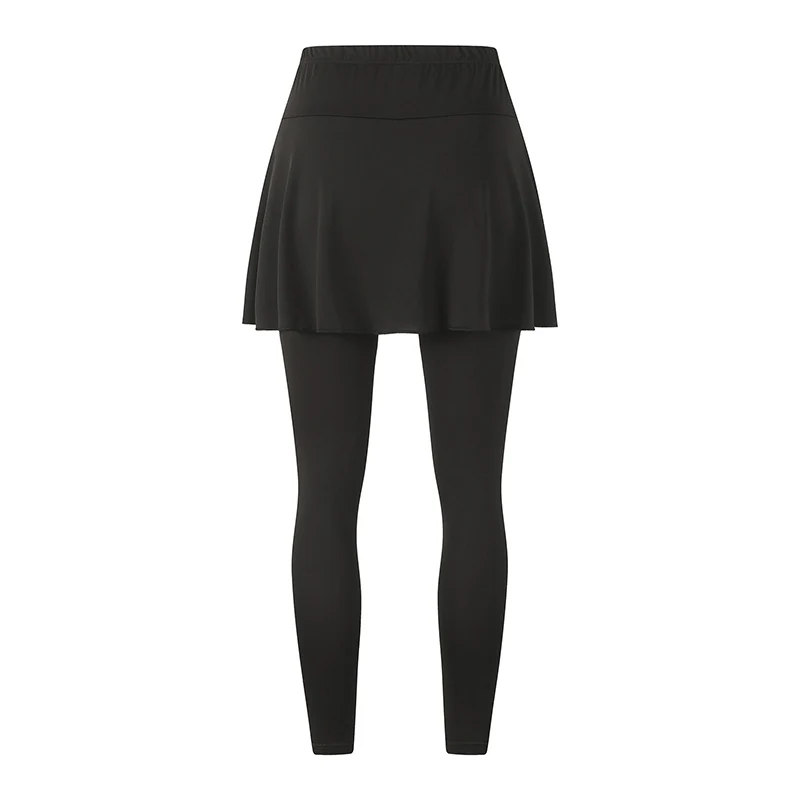 Damen Sommerkleid in Unifarbe mit Hose, Lässiger Sportrock, Plissierter Rock, Laufleggings, Freizeithose – Detail 11