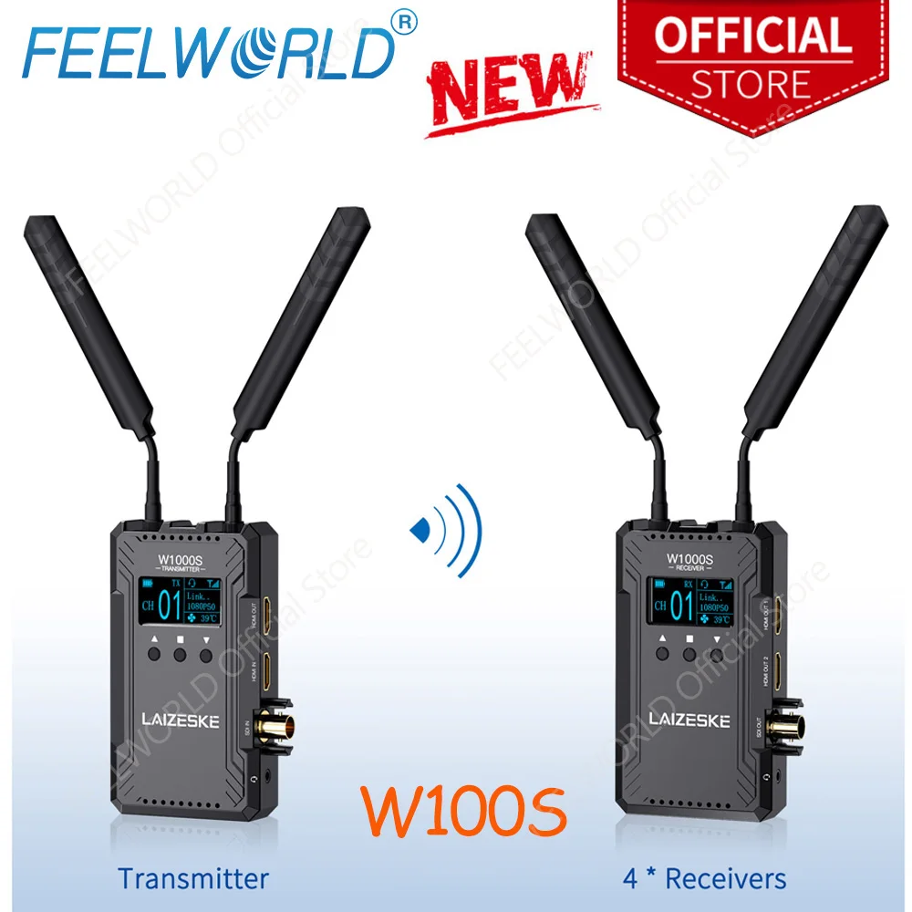 نظام نقل الفيديو اللاسلكي LAIZESKE W1000S 1080P HD 1000FT Dual HDMI + SDI مدخل ومخرج مع اتصال داخلي مزدوج كامل