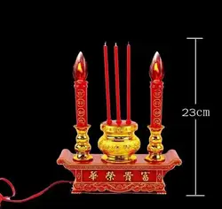 Electronic LED rich stove Buddha front supply lamp electric incense burner Candlestick for God of wealth lamp electric candle el