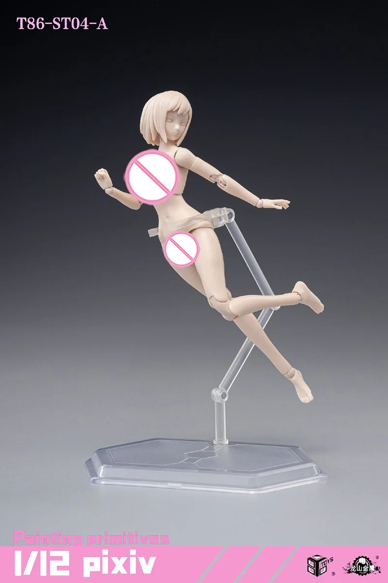 Original 86TOYS T86-ST 1/12 Girlish Short Hair Painting Head Sculpt Flexible Joint Body for 6