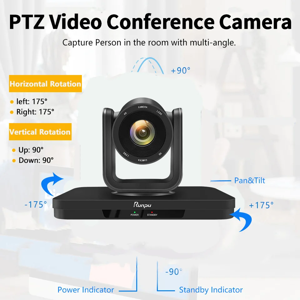 Vaste lens 3x 10x Optische Zoom PTZ Videoconferentiecamera USB2.0 HD1080P Live Stream Uitzending Videoconferentieapparatuur