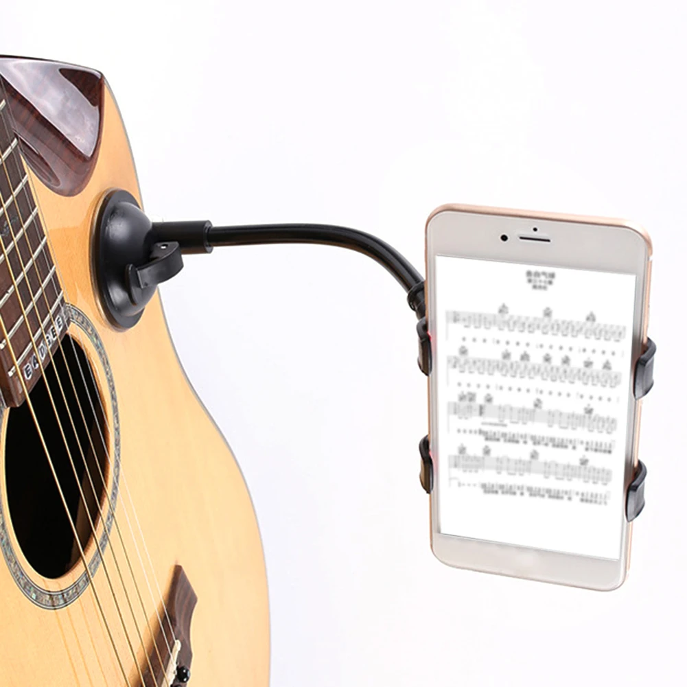 Soporte portátil para teléfono móvil, soporte giratorio de 360 grados para guitarra, Clip para teléfono móvil, soporte con ventosa para cantar, canciones con letras