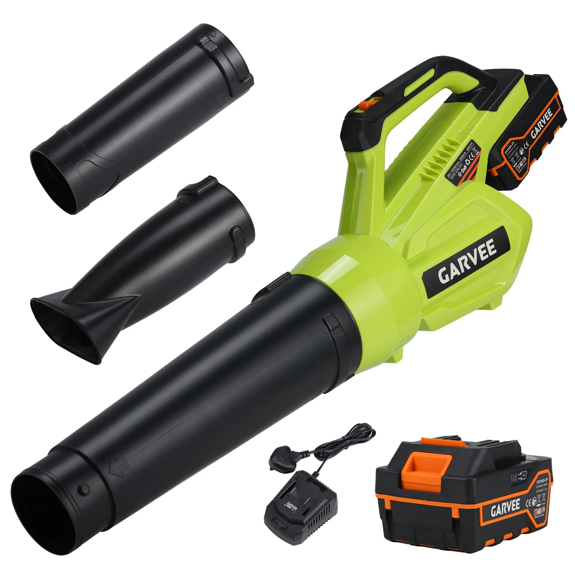 20V Cordless Leaf Blower 400 CFM 90 MPH With 4.0Ah Battery Fast Charger, Lightweight Low Noise Handheld Blower For Lawn Yard Patio