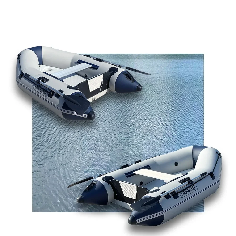 

8.8ft Inflatable Assault Boat 0.9mm PVC Fishing Kayak 3 Person Speed Canoe Air Mat Floor With Free Accessories