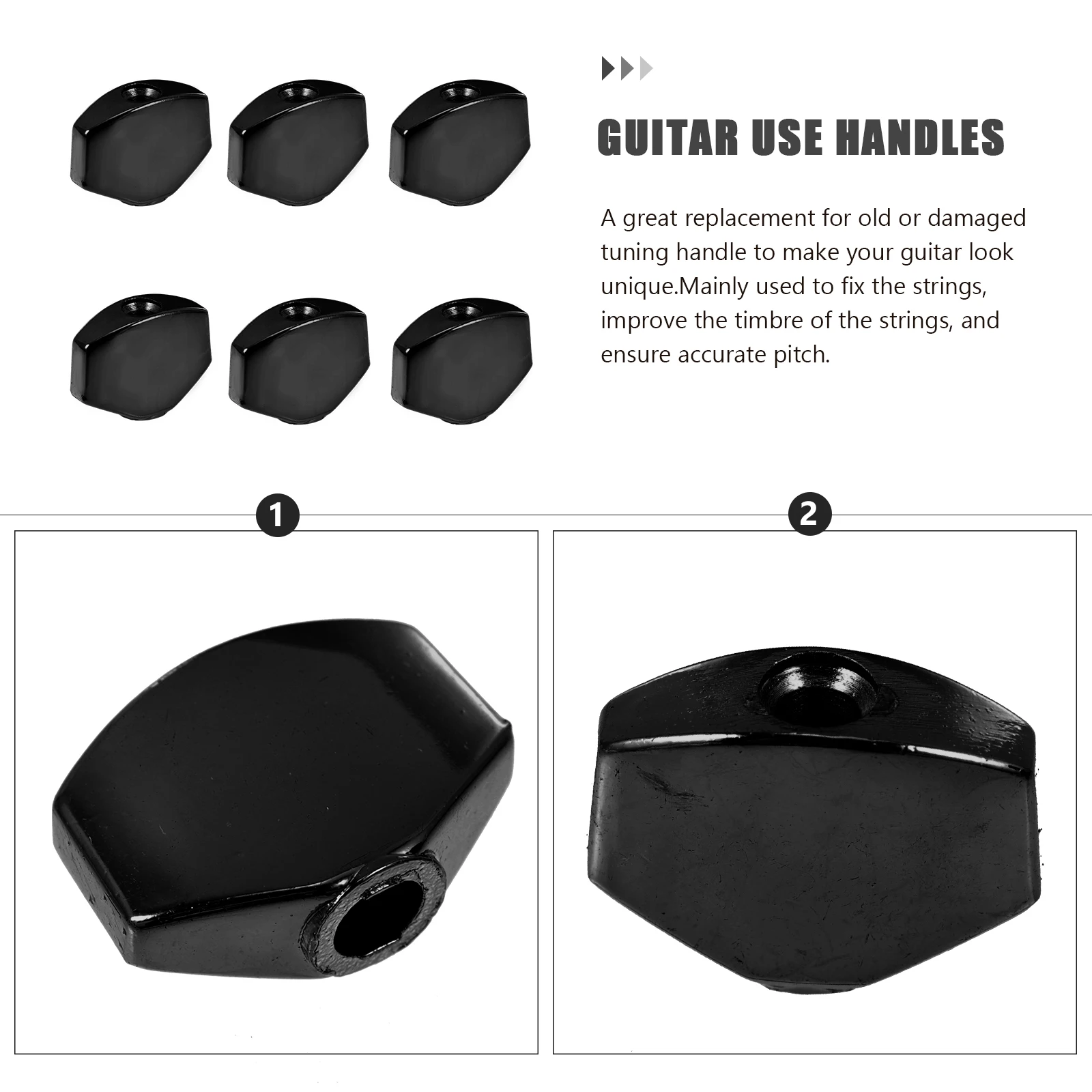 

6 Sets Fully Open Tuning Pegs Metal Silver Caps Guitar Accessories Fine Workmanship Easy Clean Reliable H les Long Life