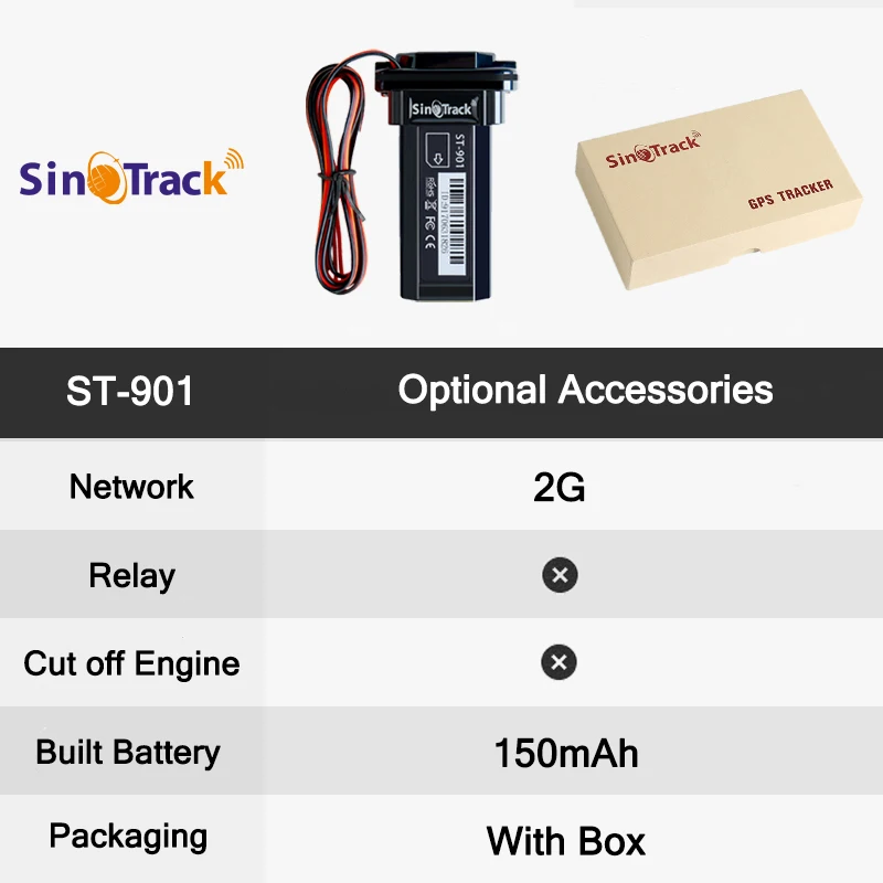 SinoTrack Beste GPS Tracker ST-901 Voertuig Tracking Device Waterdichte Motor Auto GPS GSM SMS Locator met Real Time Tracking