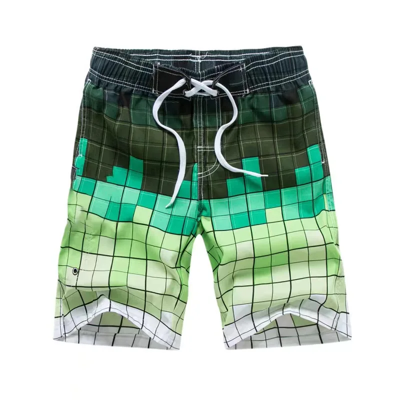 Moda praia 3D de coqueiro masculino, calção de praia, calça esportiva, calção boxer de verão, calção de natação