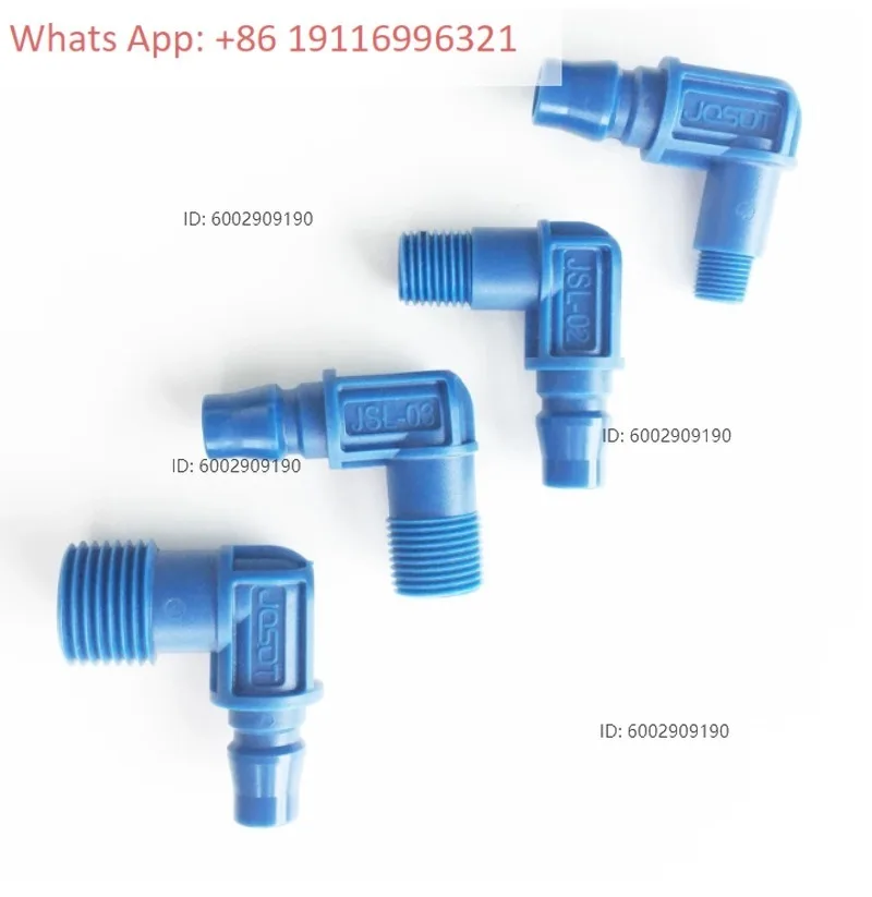 10pcs L-shaped elbow blue 90 degree quick connector 1/2 external thread 3/4 external thread straight through