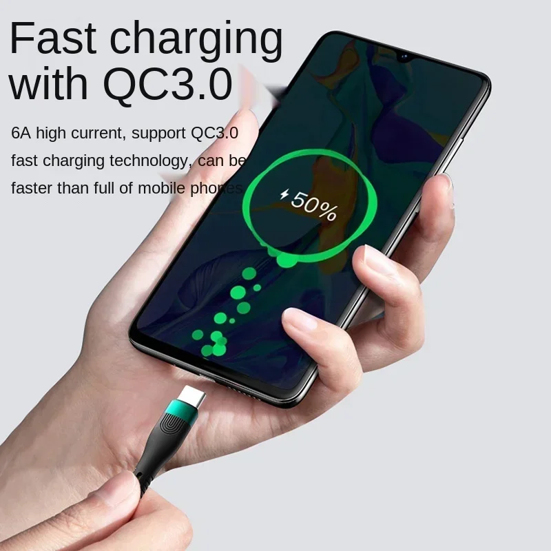 

Fast USB Type C Charging Data Cord for Mobile Phones 66W 6A Charger Cable