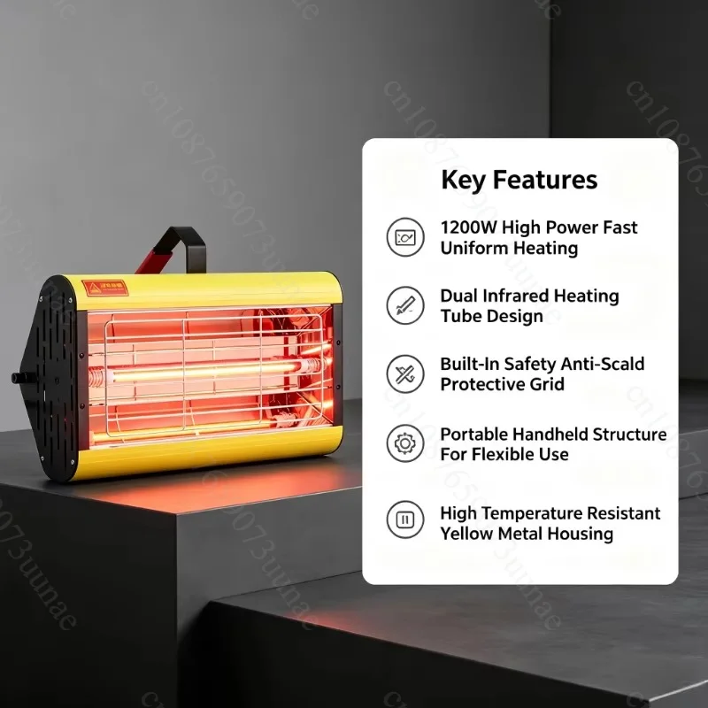 Handheld Mobile Car Paint Curing Lamp High Temperature Drying Light for Auto Spray Painting Film Coating Crystal Plating
